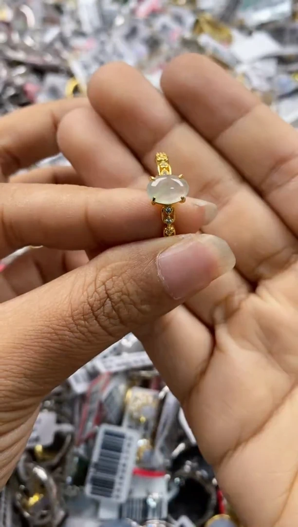 银S925镶嵌戒指翡翠6666----4