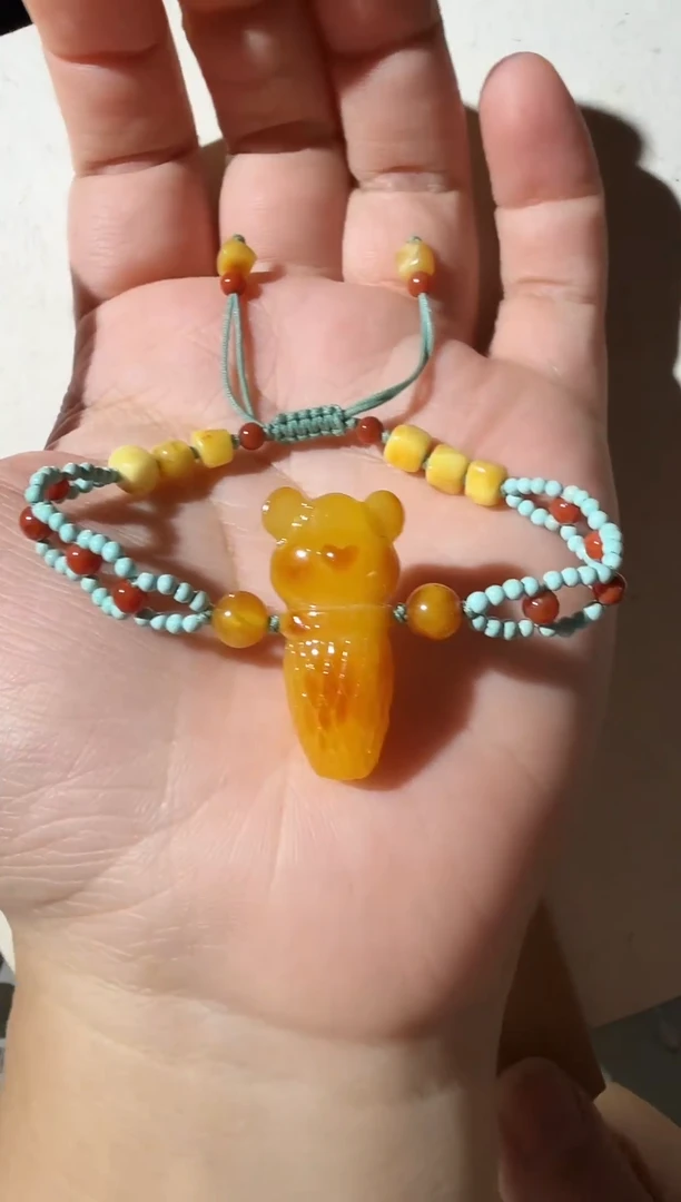 手链蜜蜡未镶嵌蜜蜡绿松石手链