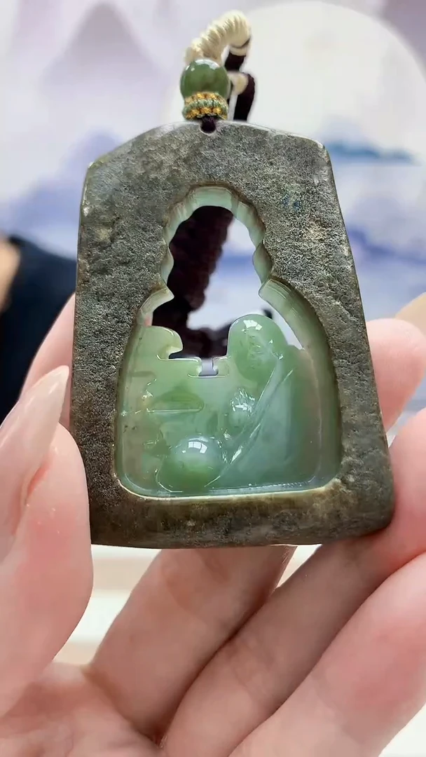 未镶嵌定制翡翠4898MM-毛货挂件79