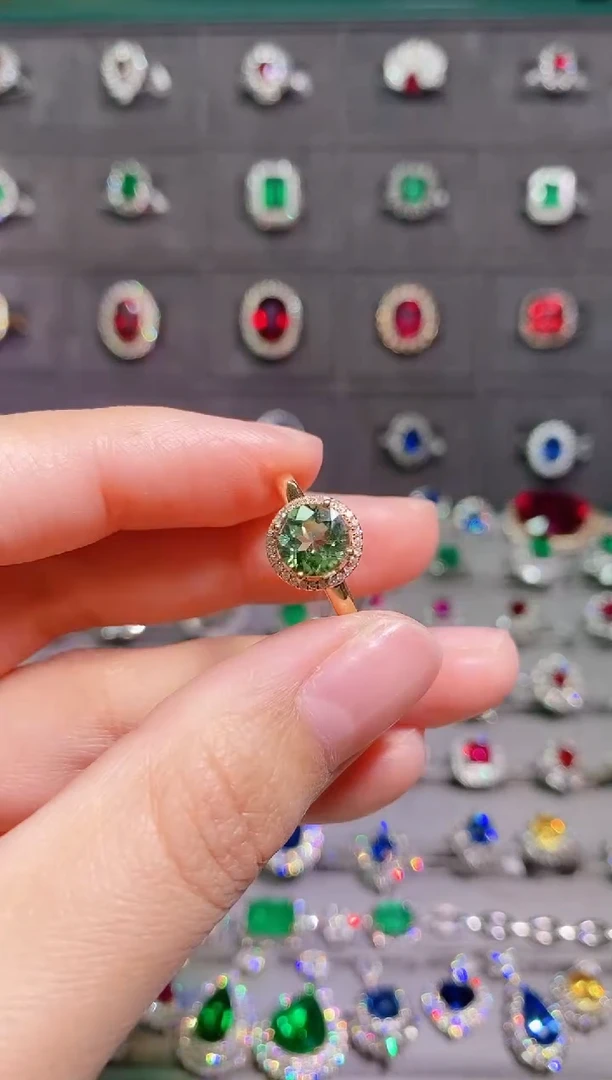 【闪购商品】碧玺18k金戒指18K金镶嵌1