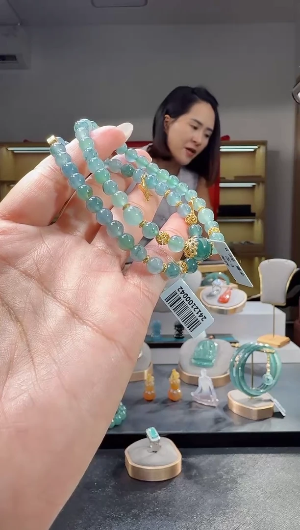 银S925镶嵌手链翡翠手串（多样性发其一）