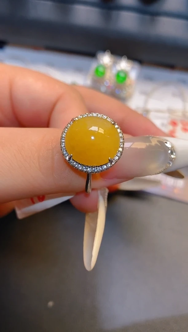 翡翠银S925镶嵌耳饰天然