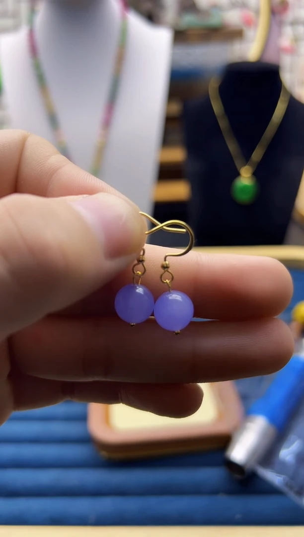 【闪购商品】翡翠耳饰14K金镶嵌E216