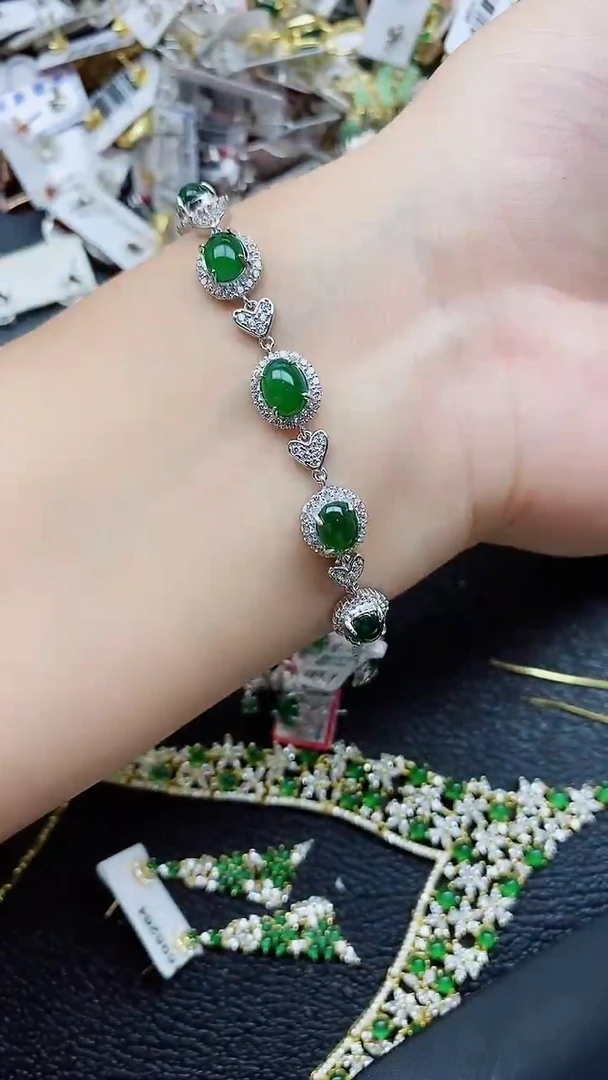 银S925镶嵌戒指翡翠1