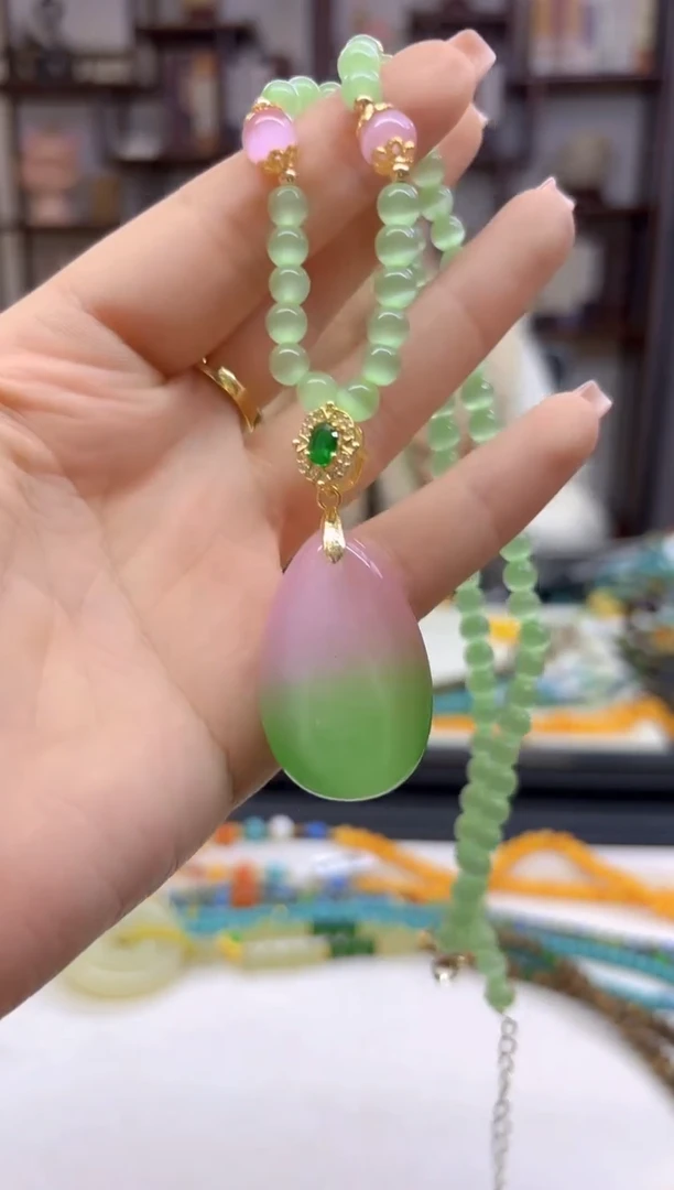 【闪购商品】碧玺猫眼颈饰未镶嵌M512