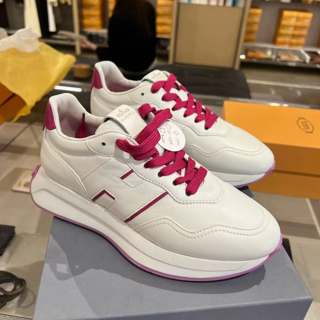 HOGAN H641皮革舒适圆头百搭增高厚底低帮生活休闲鞋女款