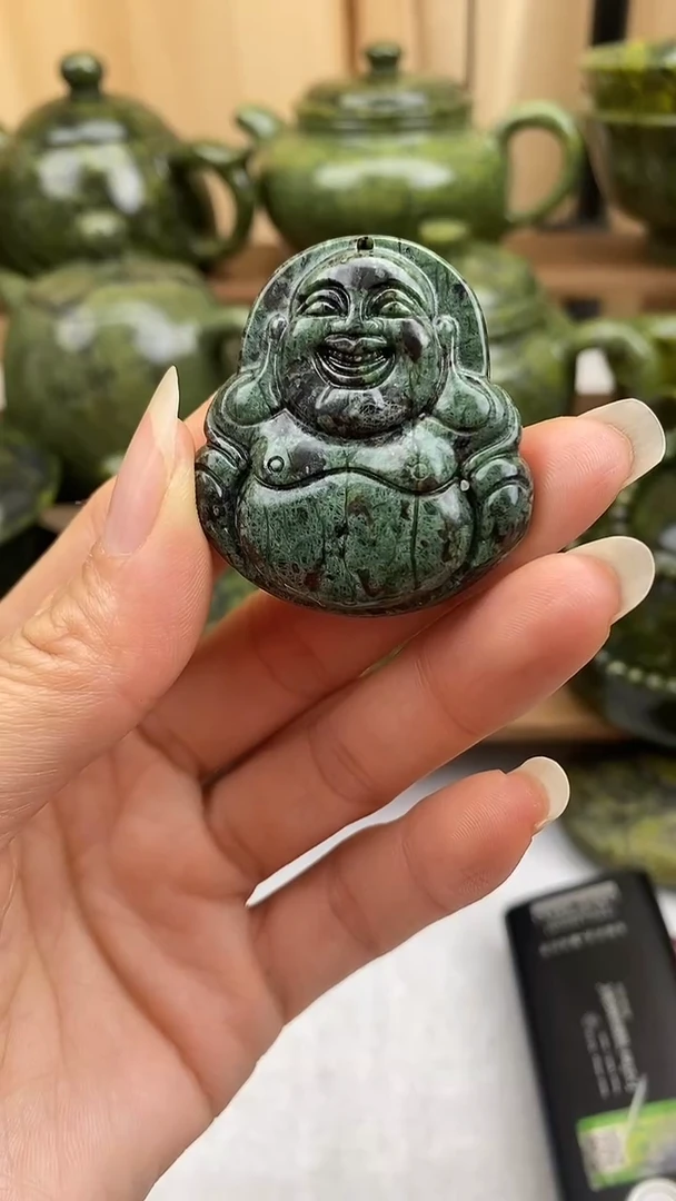 【闪购商品】蛇纹石玉佛公未镶嵌佛公