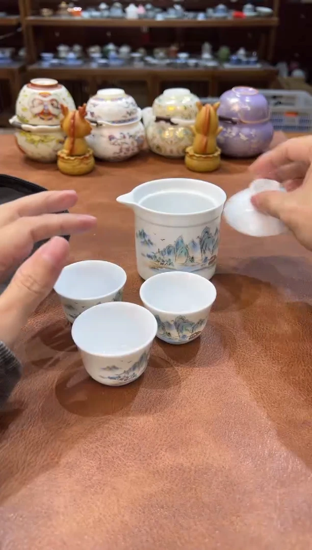 真的很便宜会开片的旅行茶具