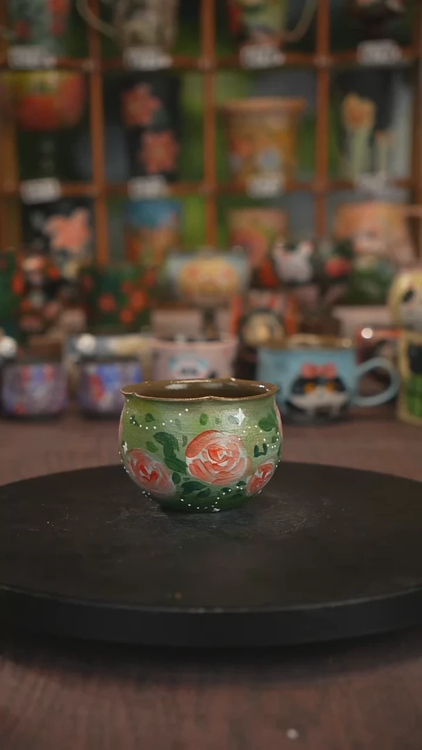 紫砂油画手绘釉下彩