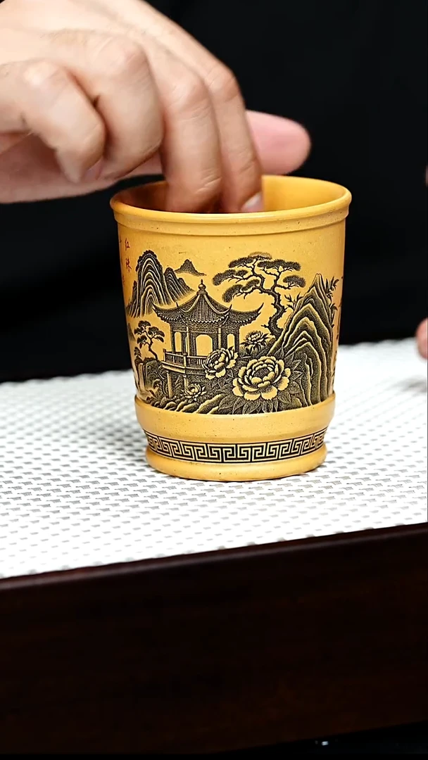茶壶紫砂宜兴紫砂主人杯 黄金段