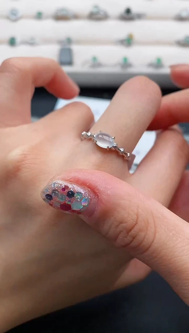 银S925镶嵌戒指翡翠2222222+9