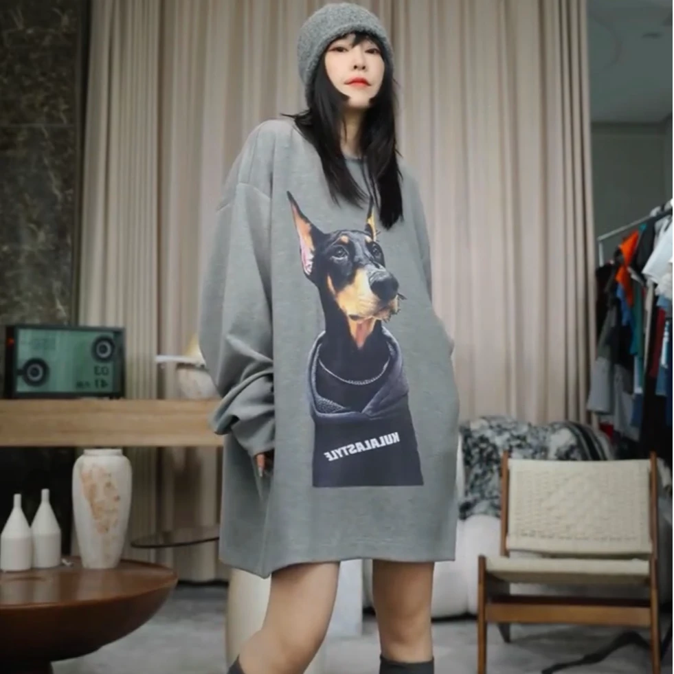 infobyfive2025秋冬七月第三弹杜宾犬狗狗长袖T恤一店NF0507035