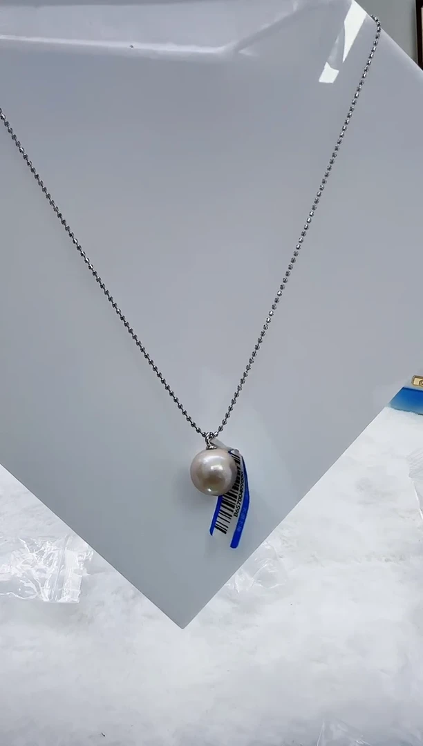 【闪购商品】淡水珍珠DA银S925镶嵌b657 白珠吊坠15