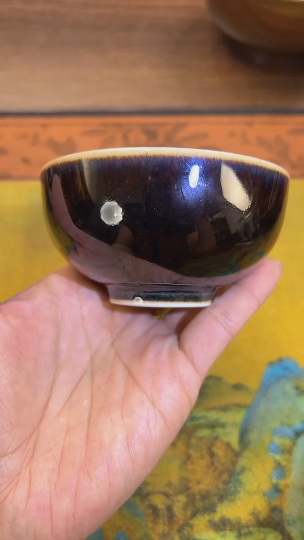 特色黑变蓝直口杯