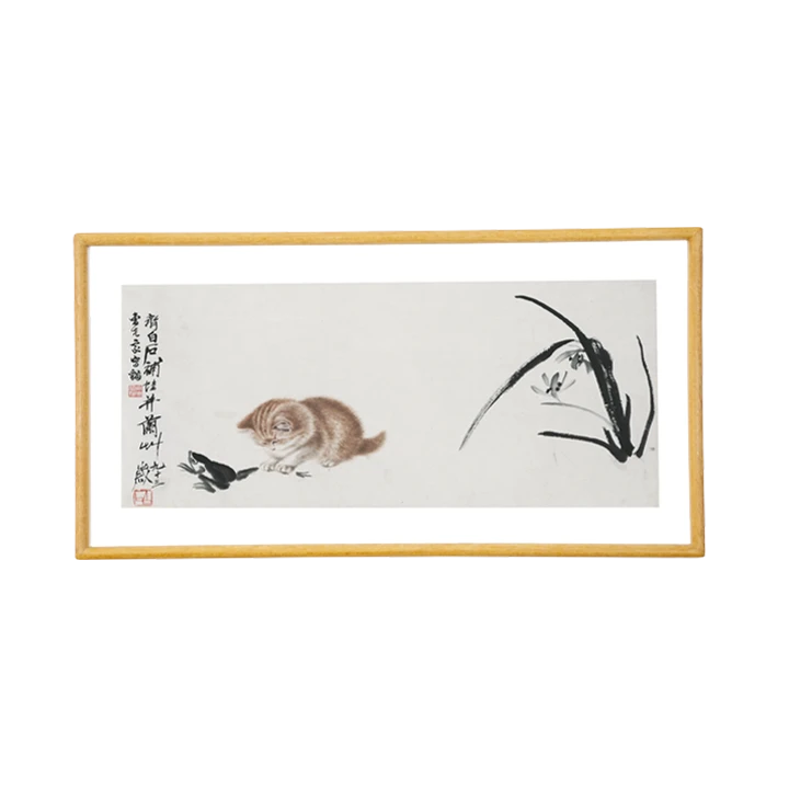 猫趣图 博物馆复刻版画 新中式客厅书房玄关装饰画 办公室挂画