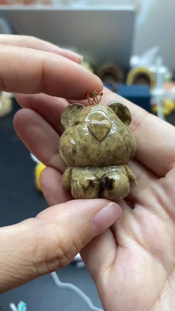 琥珀18K金镶嵌珠宝奇石2638