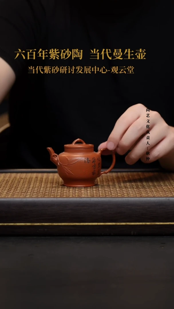 茶壶紫砂紫砂茶壶 小红泥 竹宫灯