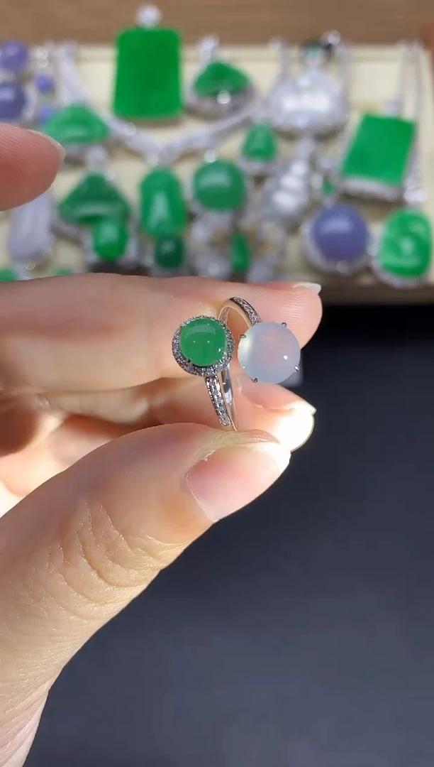 18K金镶嵌戒指翡翠189-中国好珍宝