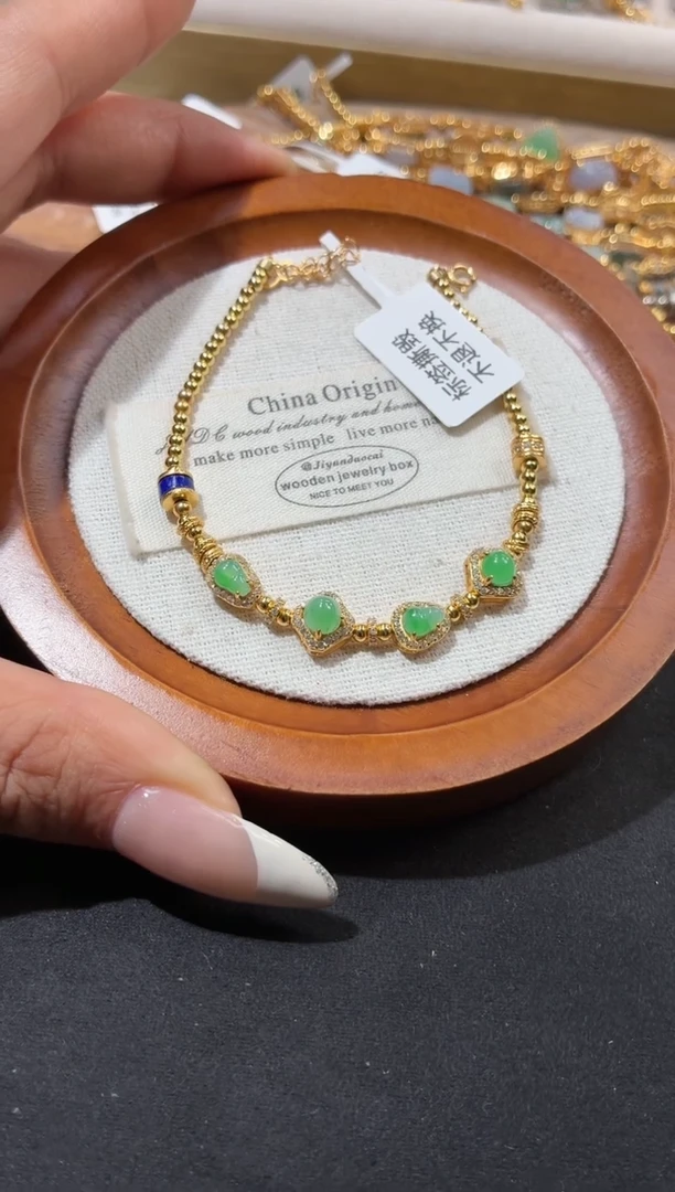 吊坠(不含链)银S925镶嵌翡翠手链