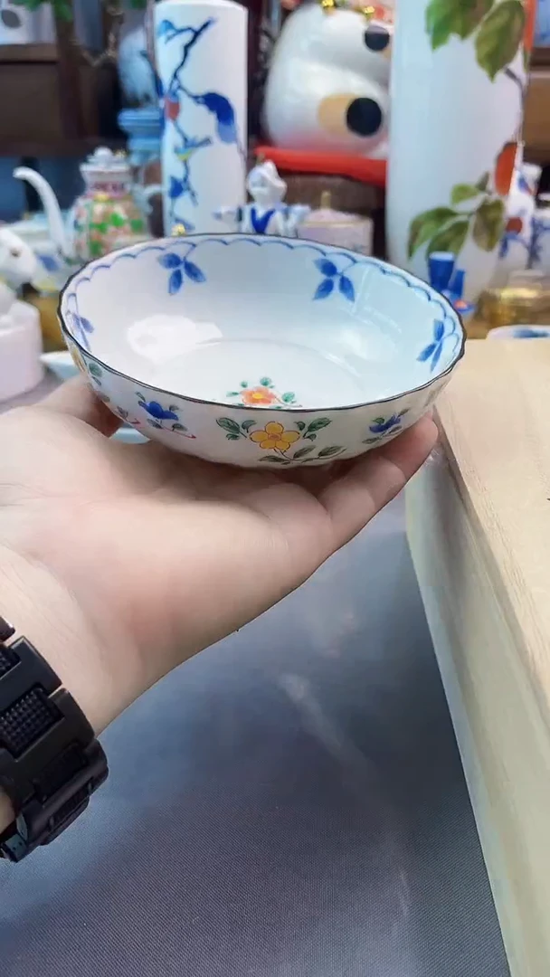 瓷片橘吉内外绘碗