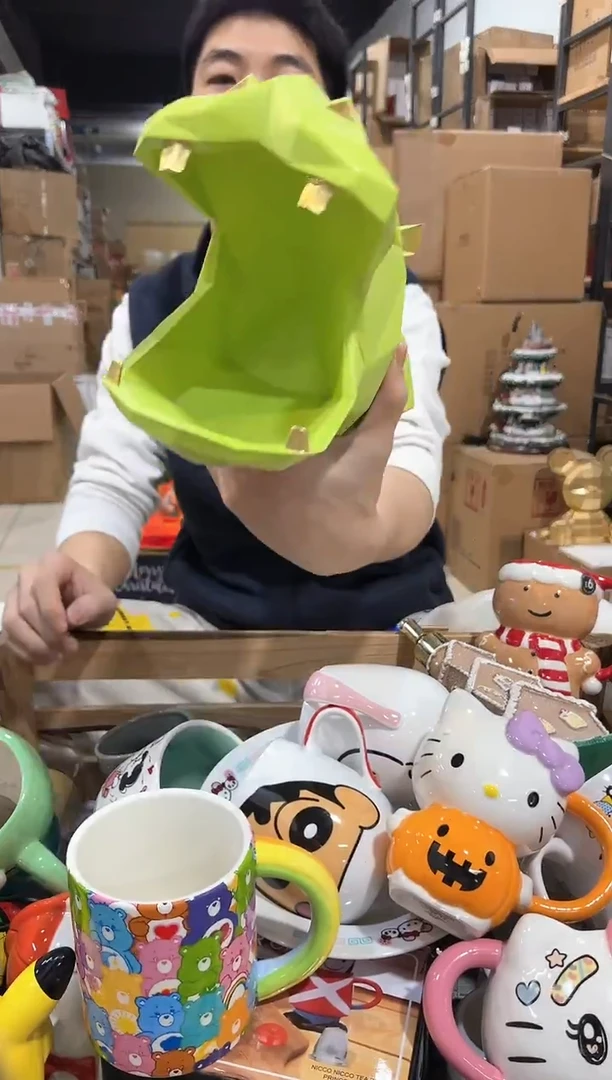 摆件树脂绿色河马玄关摆件