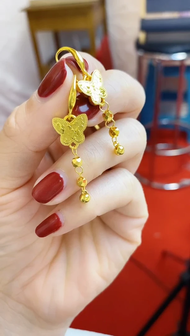 合金无033龙鳞蝴蝶耳坠