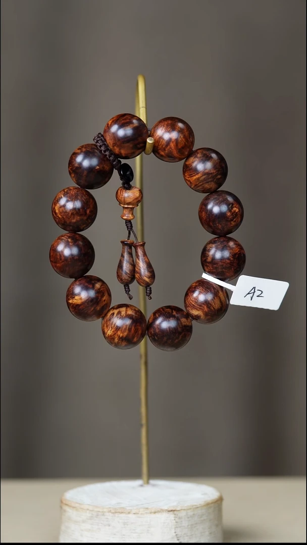 手串/手链黄花梨/降香黄檀日**田黄花梨老料20mm芝麻花手串