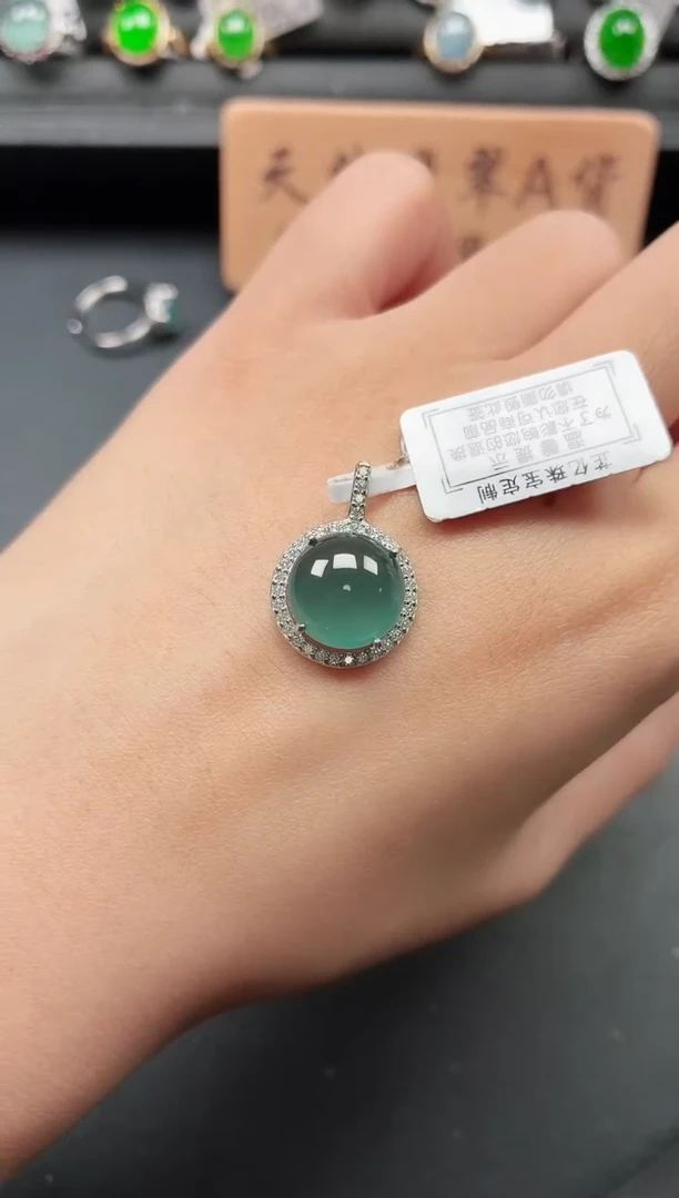 银S925镶嵌戒指翡翠111