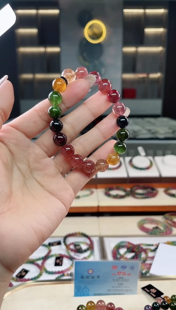 未镶嵌老矿碧玺单圈手串10mm+碧玺多样性发一条 T