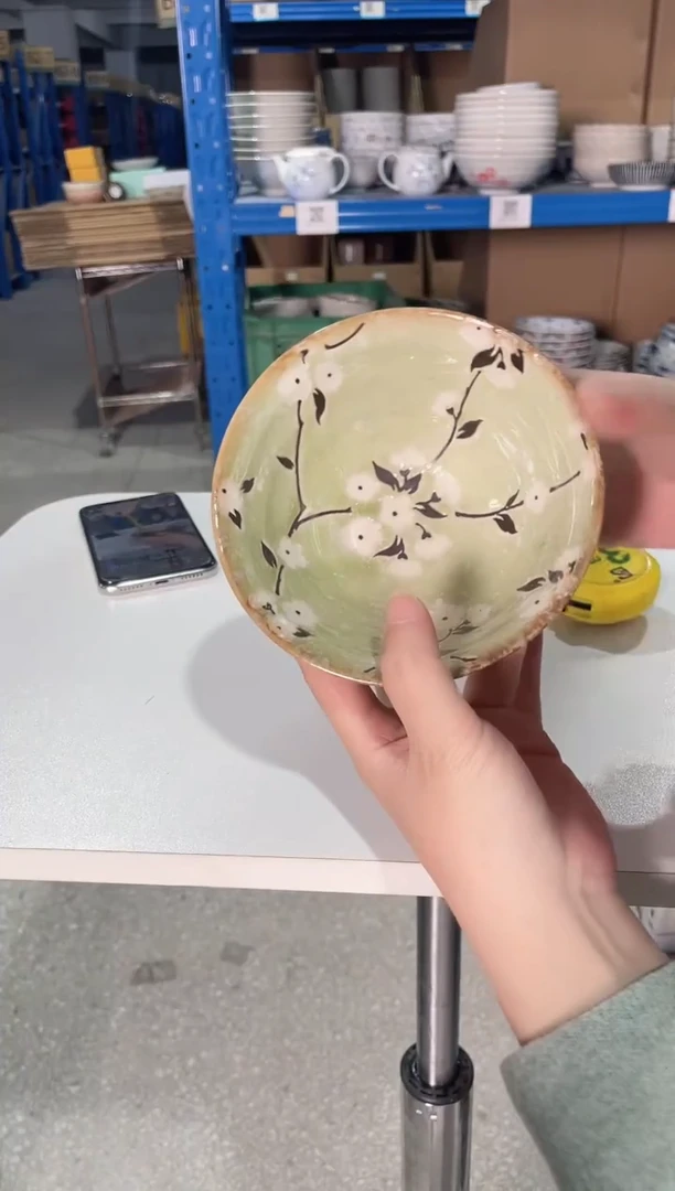 陶瓷青雪穗香5.2英寸斗型碗