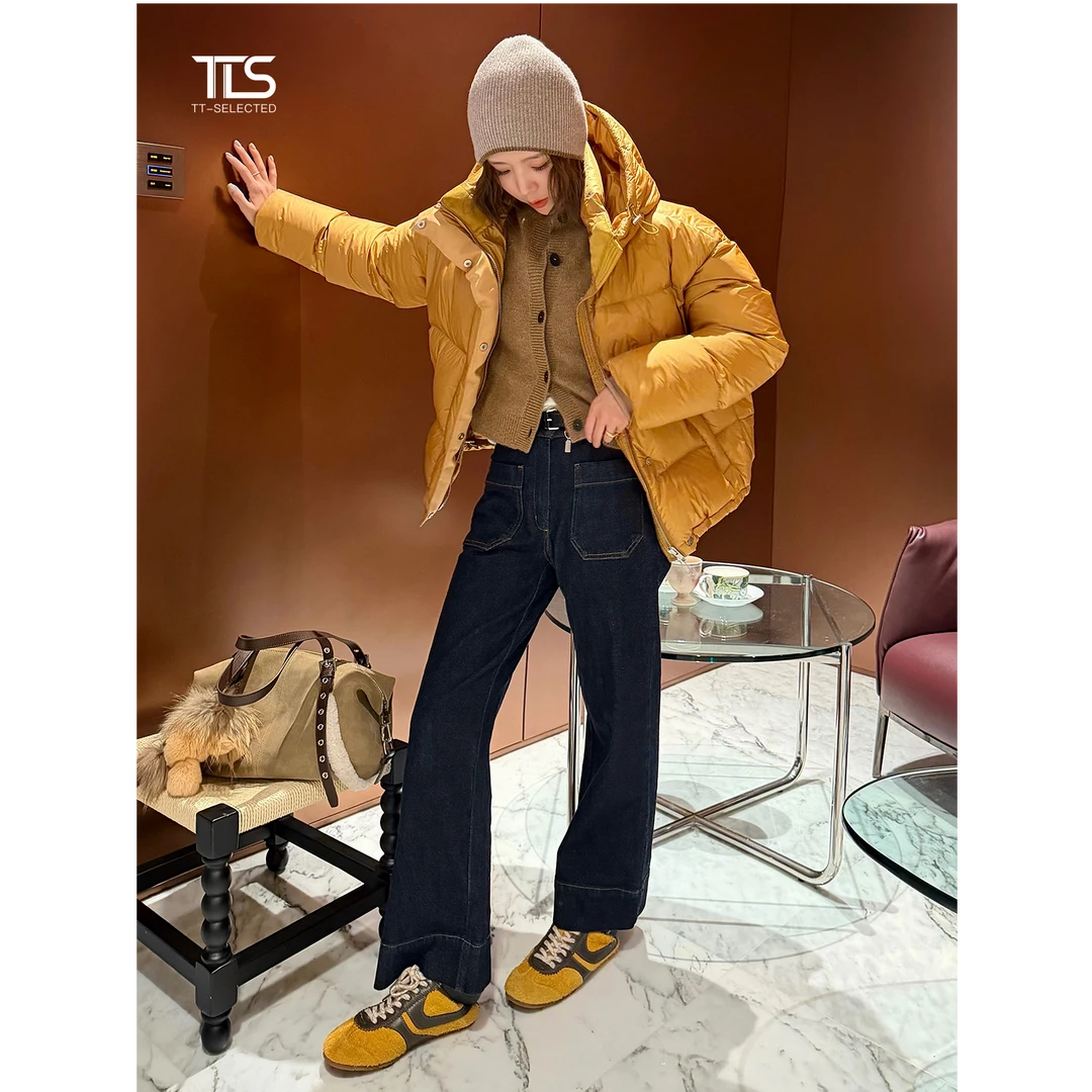 TT【糖葫芦】新国标进口90鹅绒高克重保暖磁吸扣短款连帽羽绒Y5101