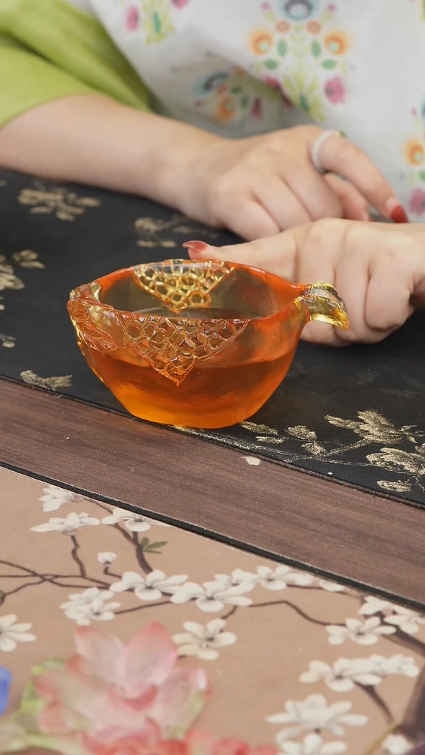 手工艺品琉璃黄色石榴公道
