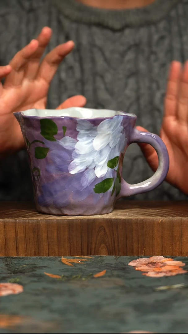 杯釉下彩手工手绘同款陶器