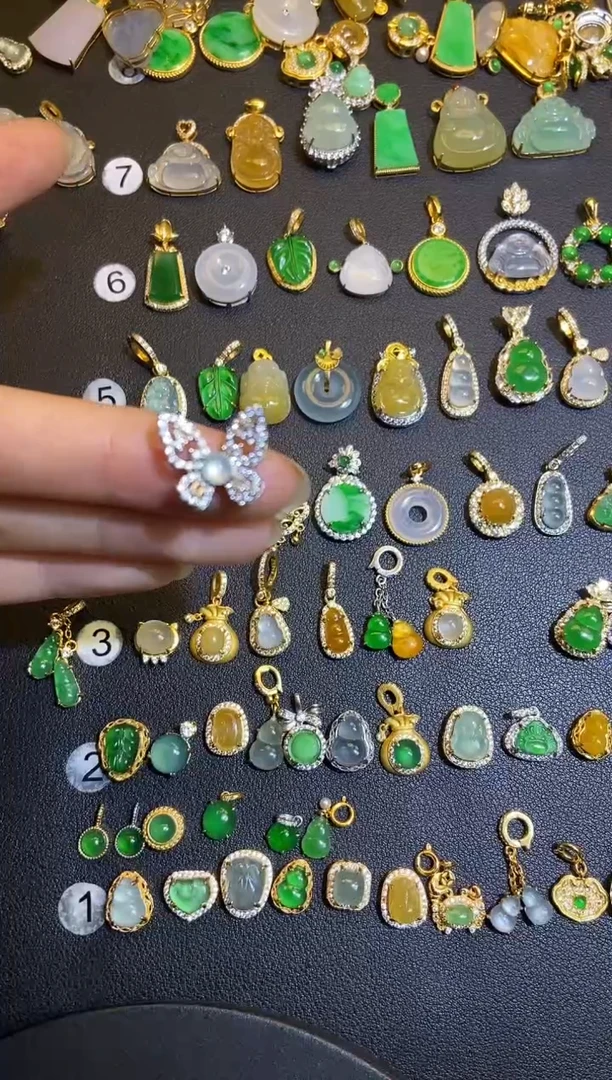 吊坠(不含链)银S925镶嵌翡翠1