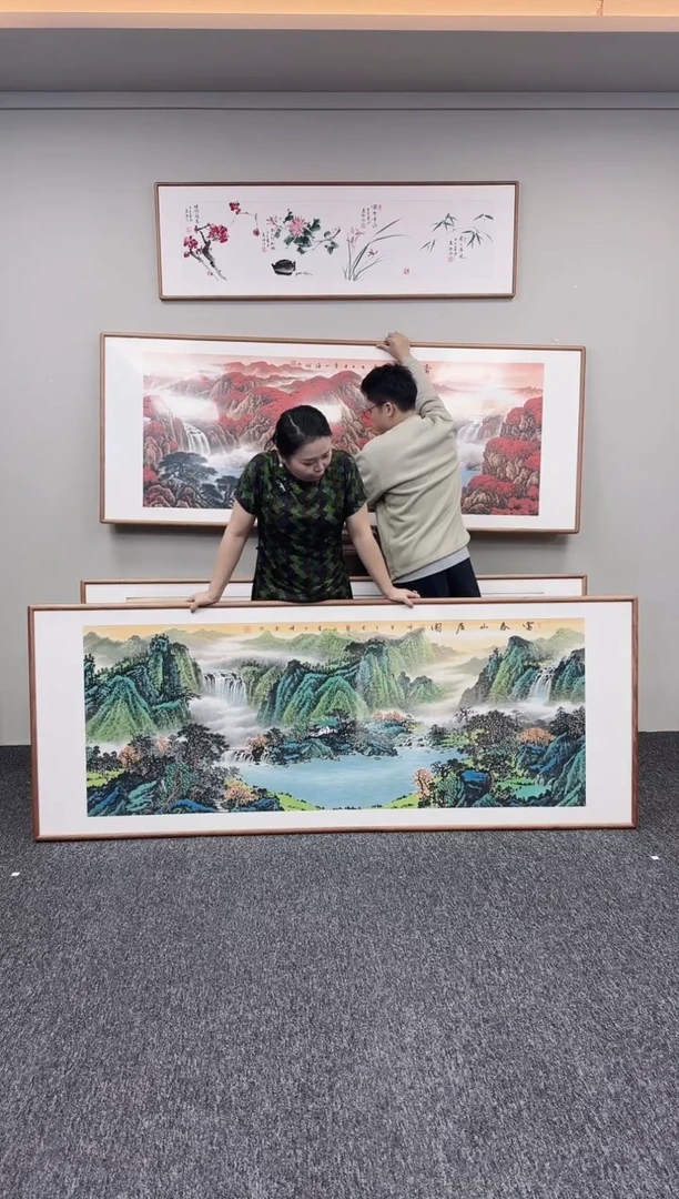 国画富春山居图210*80张晓东