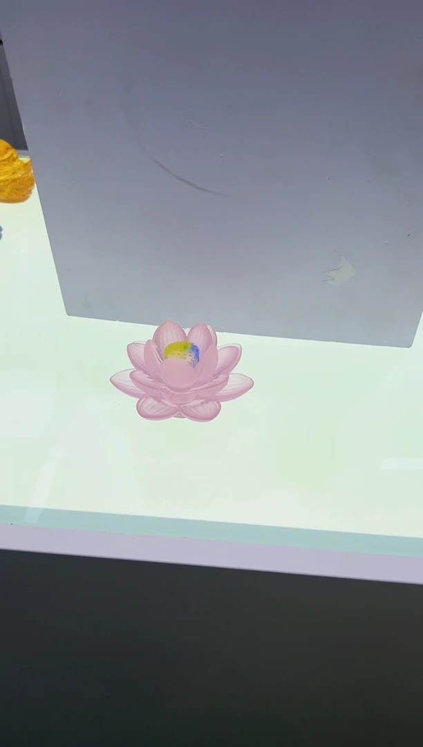 【闪购商品】泥塑古法琉璃10.5公分莲花摆件