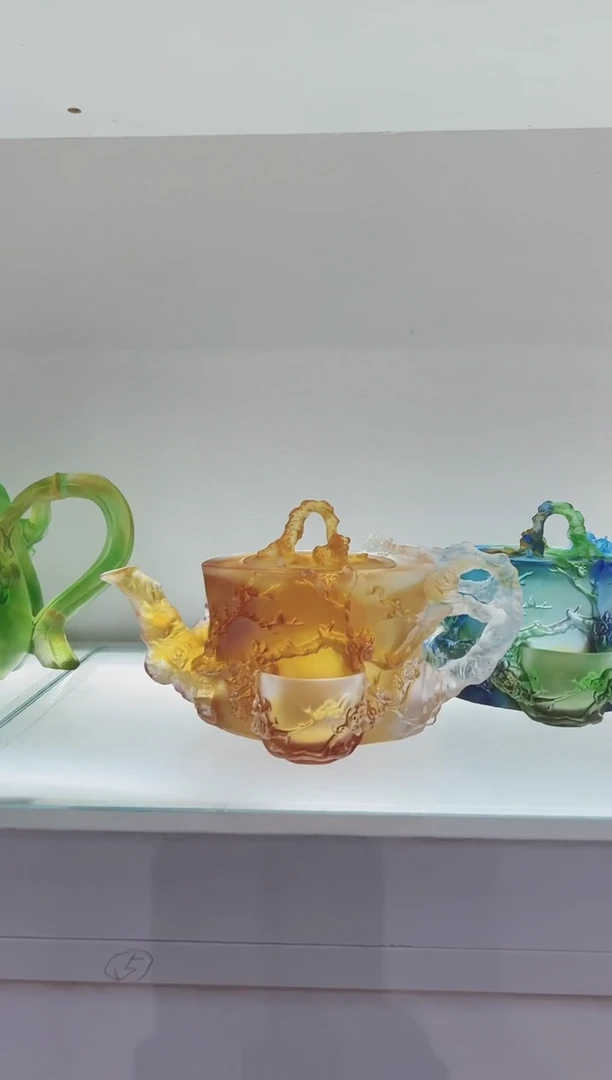 琉璃手工艺品古法琉璃君子壶