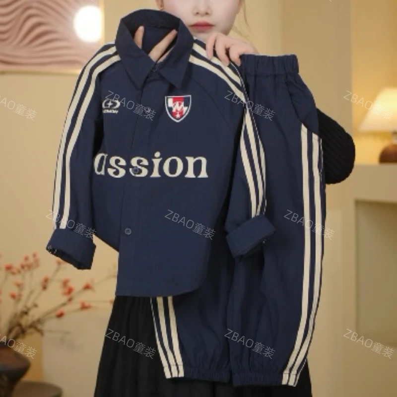 【珍宝推荐】2025春季男女儿童长袖韩版休闲卡通人物中大童棉衬衫