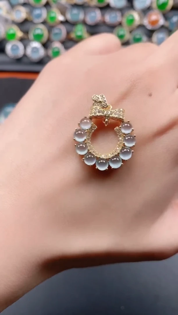 银S925镶嵌戒指翡翠1