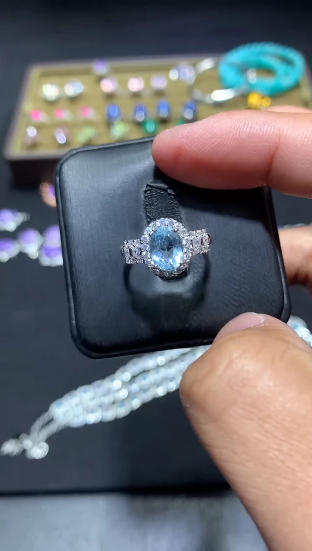 未镶嵌戒圈海蓝宝石G10