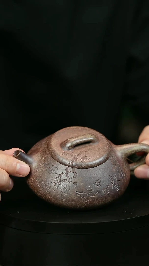 茶壶紫砂流*H2169庄泽明段泥梅花石瓢