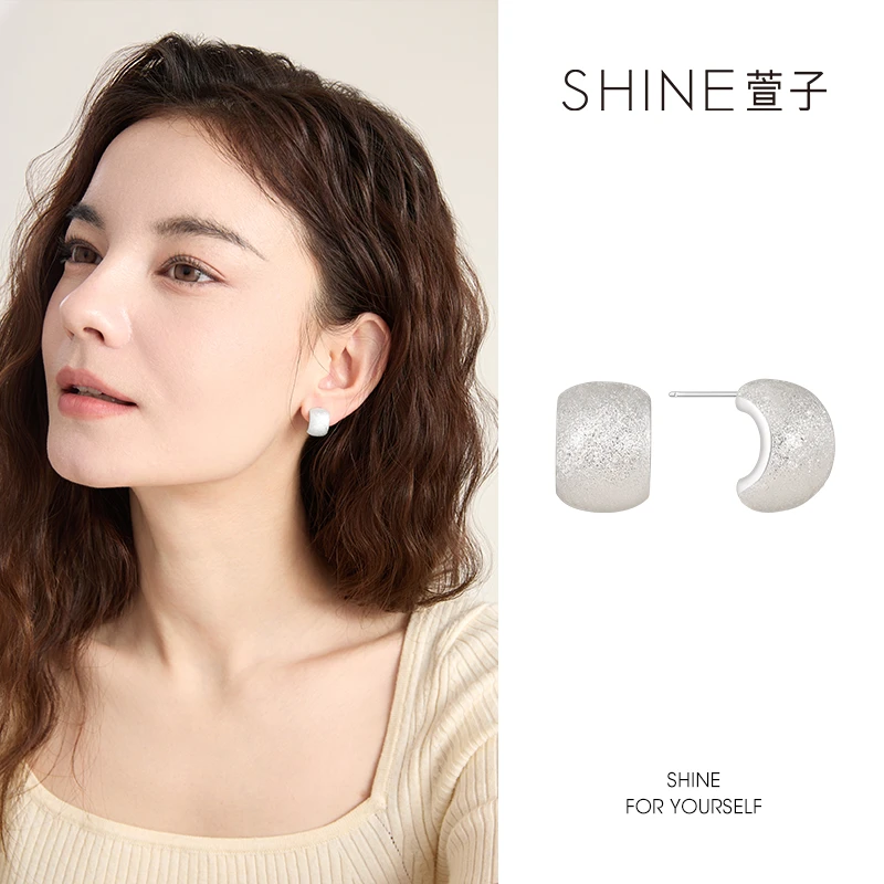 萱子 铜合金耳饰 萱子饰品S925银针素银时尚百搭春夏耳环