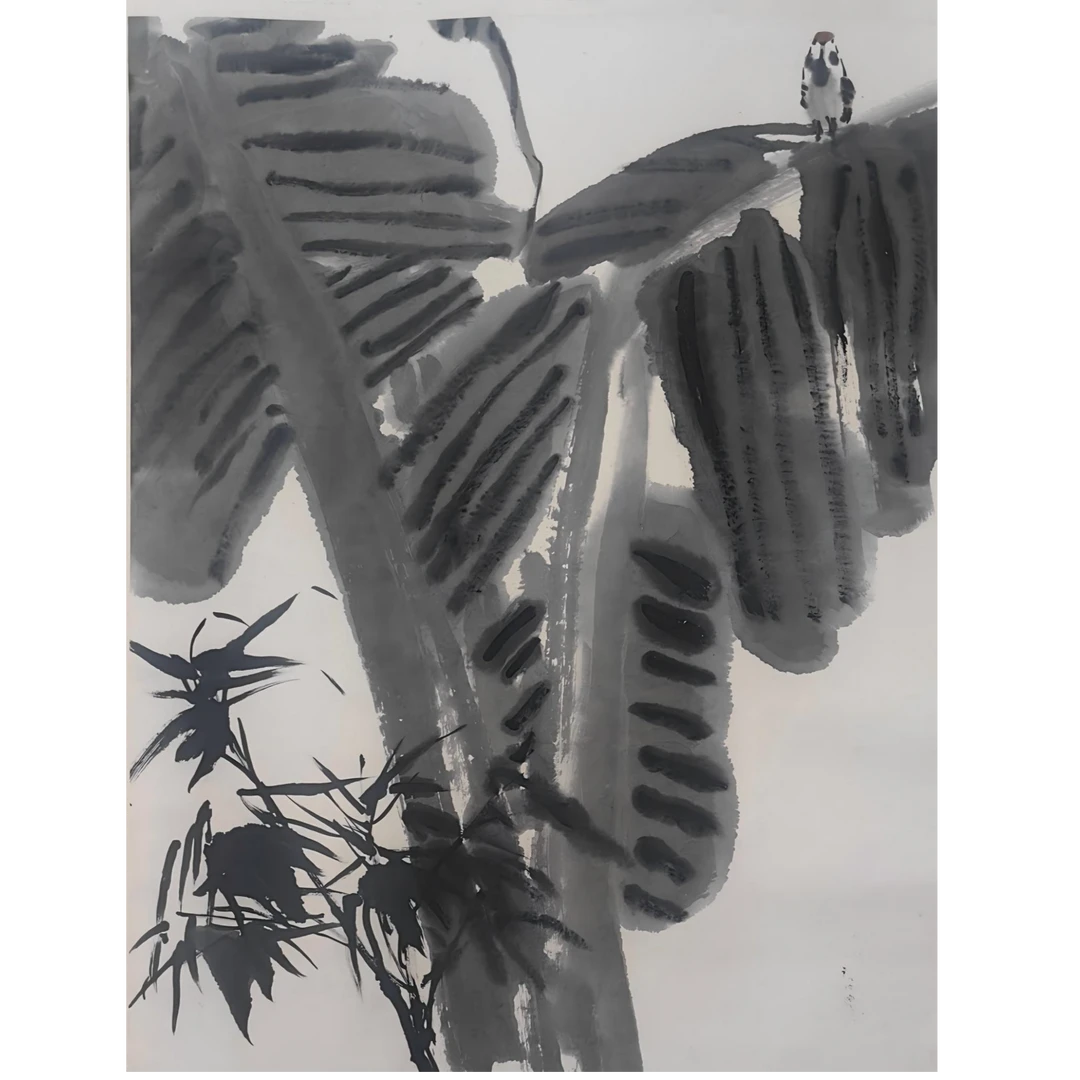 LOT.109 《竹雀》63*53cm 纸本设色立轴