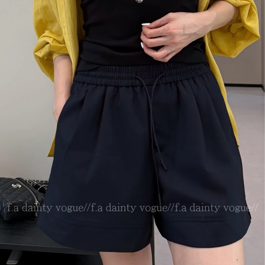 F.A[七月]三分裤夏季短裤裤子松紧腰学院风宽松街头风休闲裤薄款