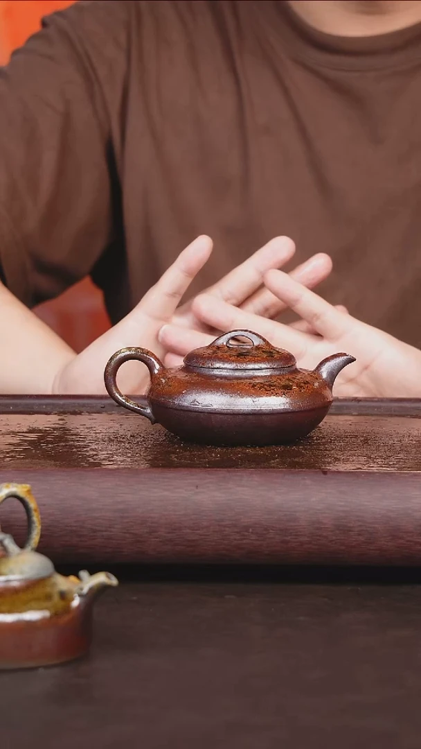 茶壶紫砂柴烧 线圆