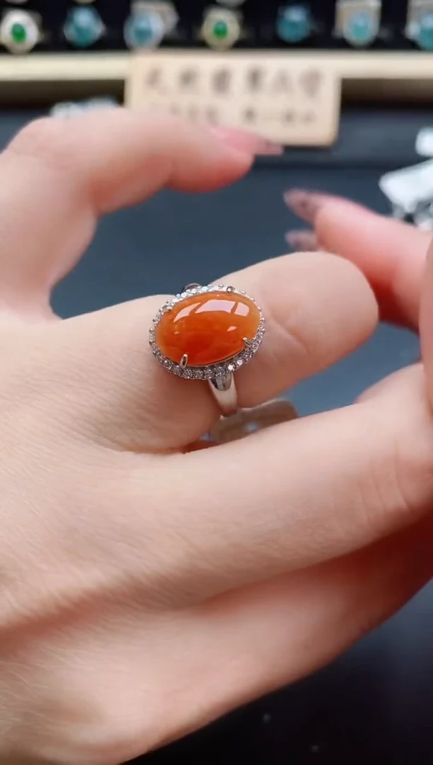 银S925镶嵌戒指翡翠1