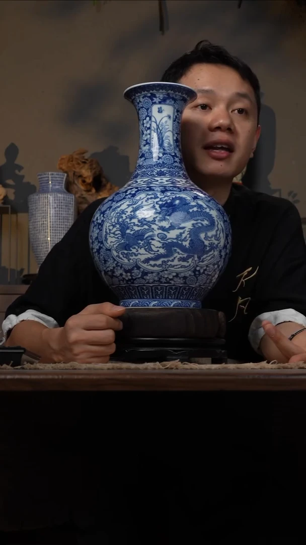 摆件WN问泥景德镇陶瓷花瓶摆件