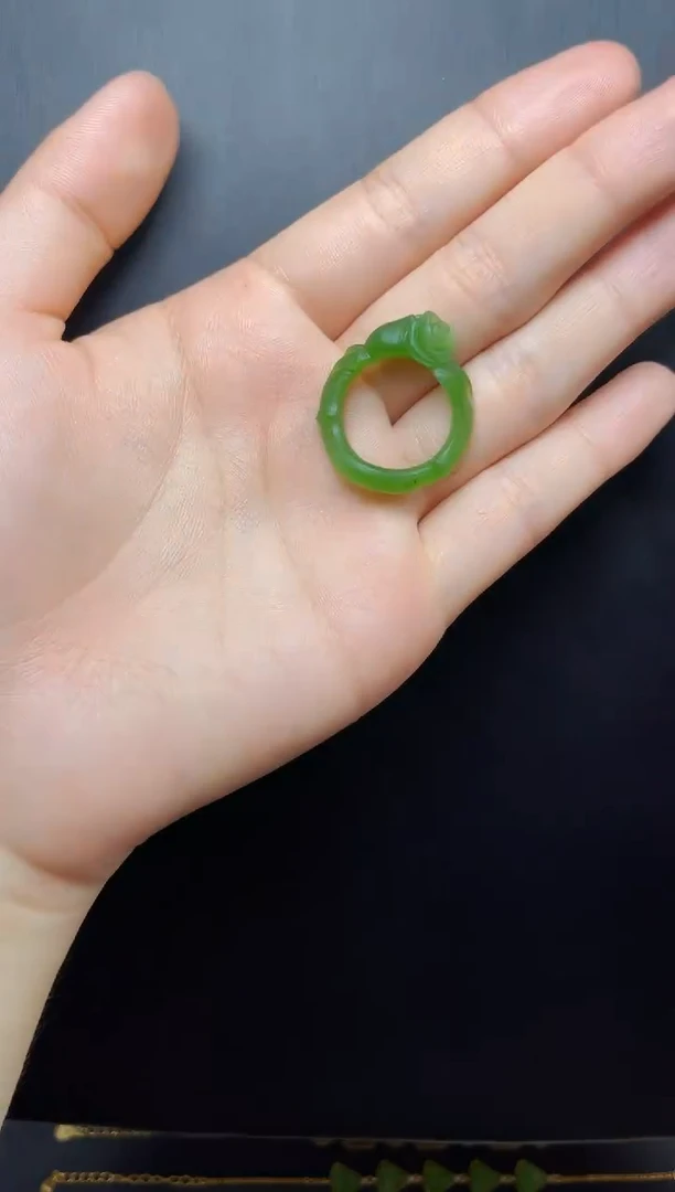 和田玉戒指未镶嵌06玫瑰花戒圈18.4mm【定制】