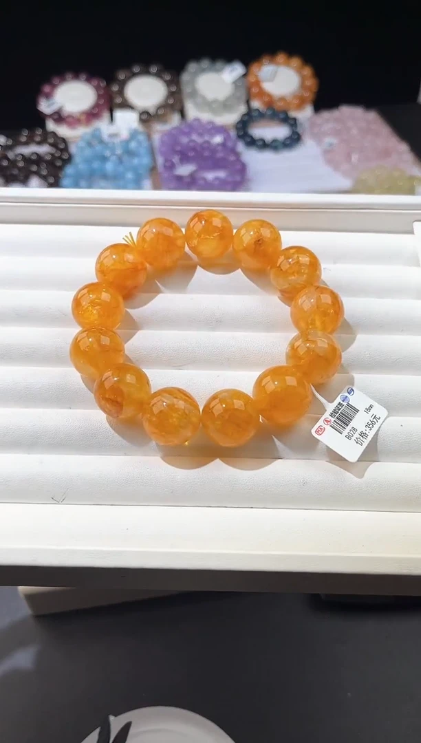 【闪购商品】水晶手链未镶嵌多样性发一黄胶花18mm