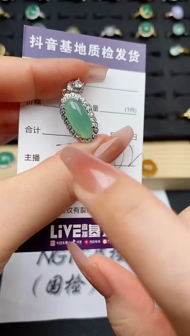 翡翠银S925镶嵌颈饰...........